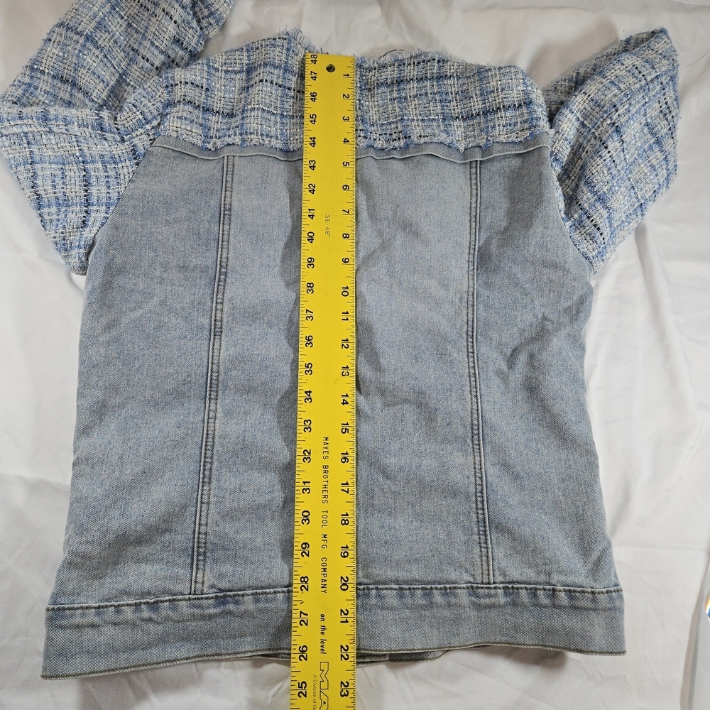 VENUS Blue Denim and Tweed Jacket Vintage Feminine Festival - Picture 3 of 13